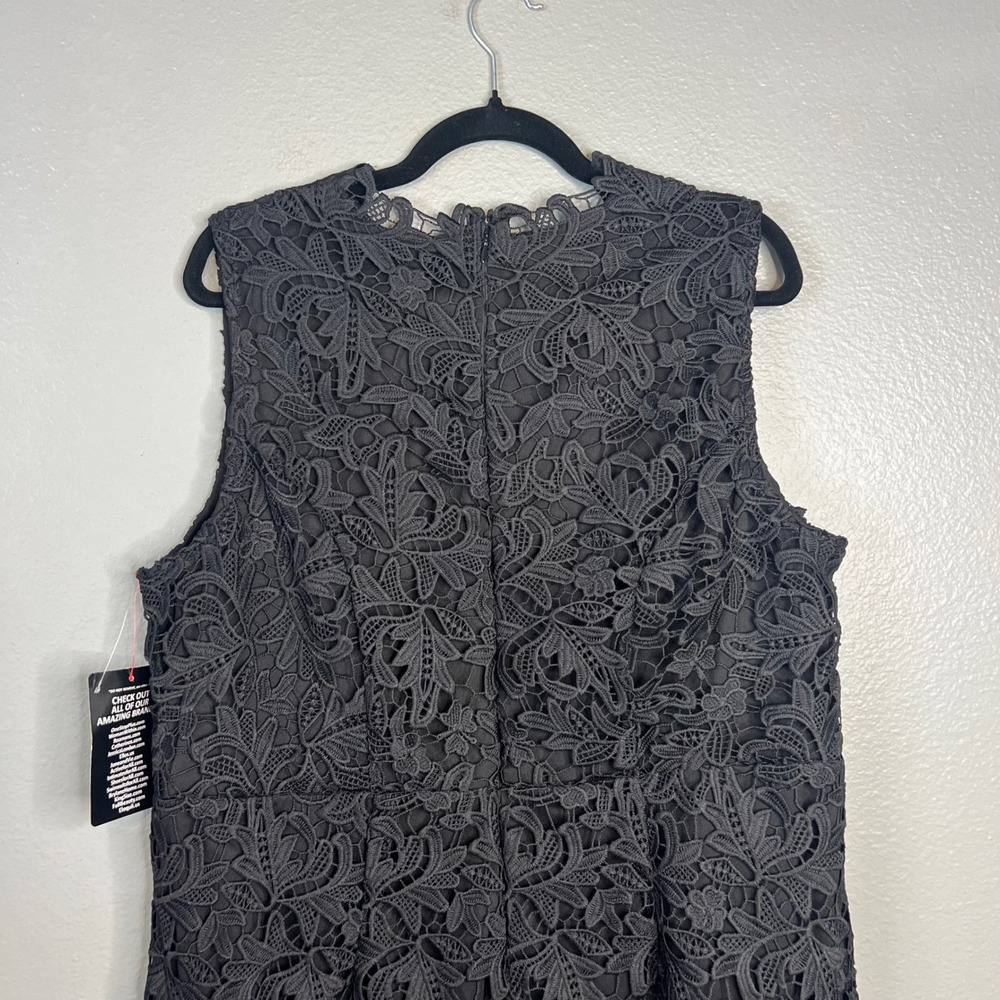 Jessica London Black Lace Midi Dress Plus Sz 20W Sleeveless LBD V-Neck Lined NWT - Picture 9 of 12